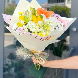 Lilyum Papatya Karışık Buketi